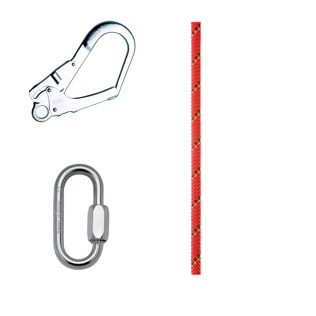 PARALLEL ROPE KIT 4M SEWED TERMINAL AND CARABINERS 