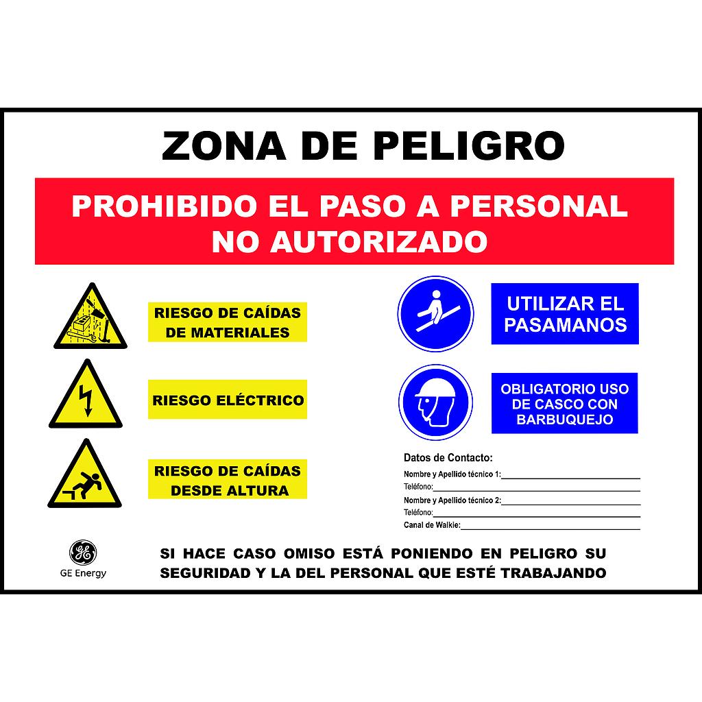 PVC DANGER ZONE SIGN
