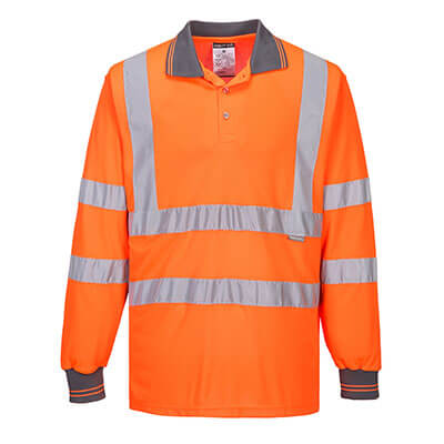 HIGH VISIBILITY LONG SLEEVED BREATHABLE POLO SHIRT